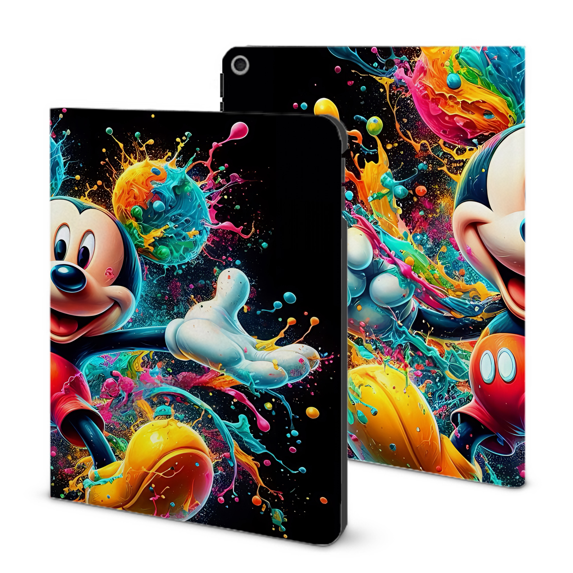 （画像用） ミッキーマウス Mickey Mouse IPad ケース ブック型 PUレザー TPU 耐衝撃 軽量 薄型 ペン収納なし 全面保護 IPad 各モデル対応